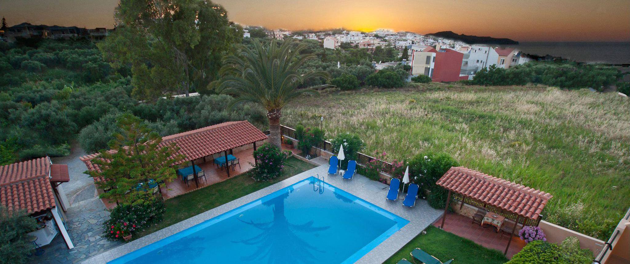 Sunset view from Argo Apartments Chania